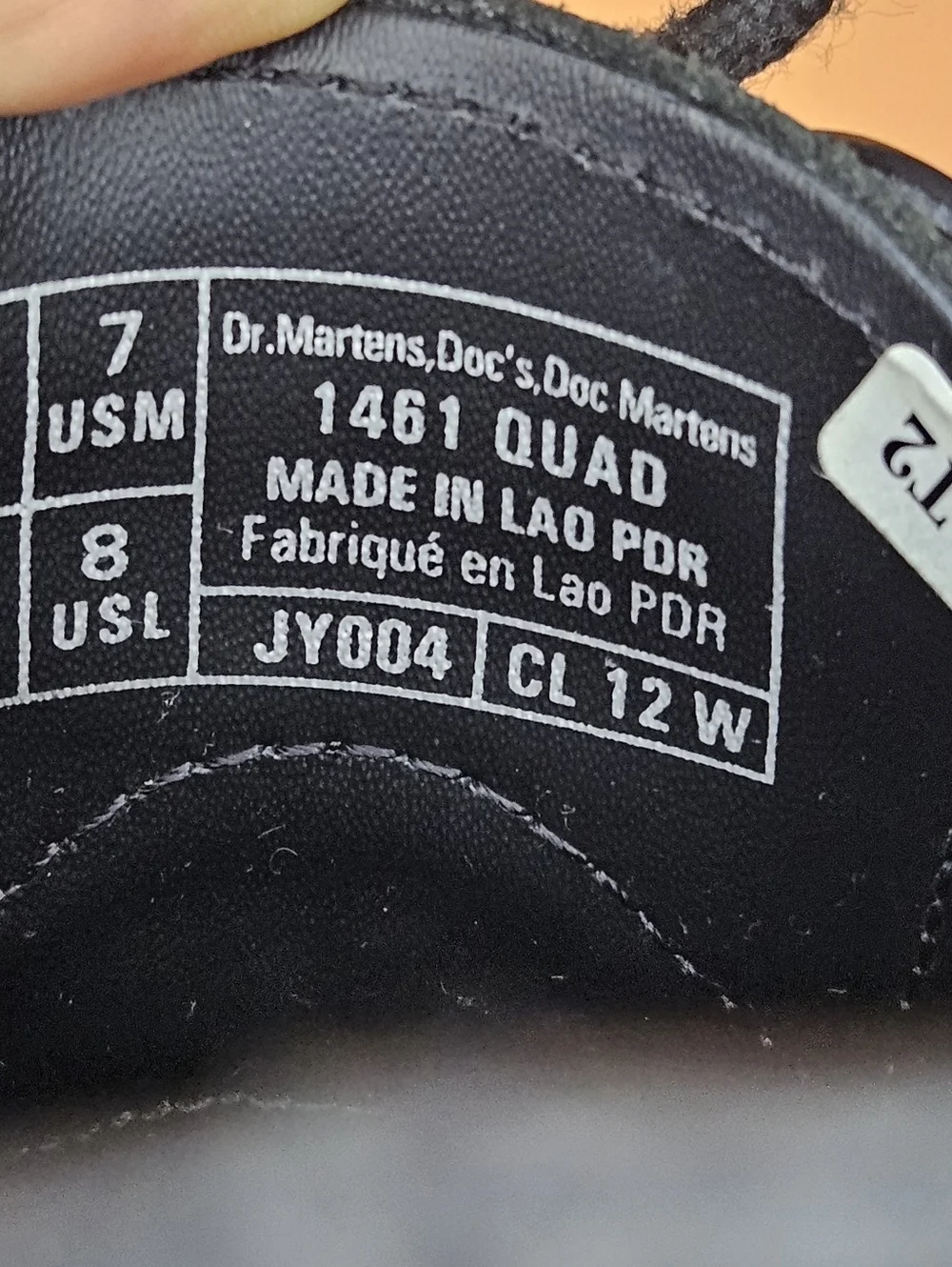 Dr. Martens 1461 Quad Black Polished Smooth Leather Platform Oxfords Women 8 M 7